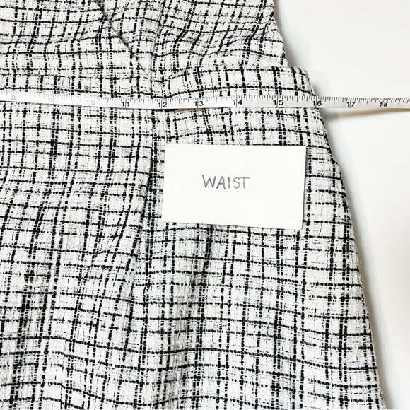eShakti Lurex Boucle Tweed Pinafore Dress Medium 10 white black jumper midi - Picture 10 of 14